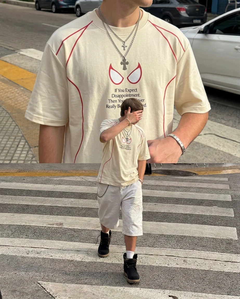 Spider-Man Beige Oversized T-Shirt