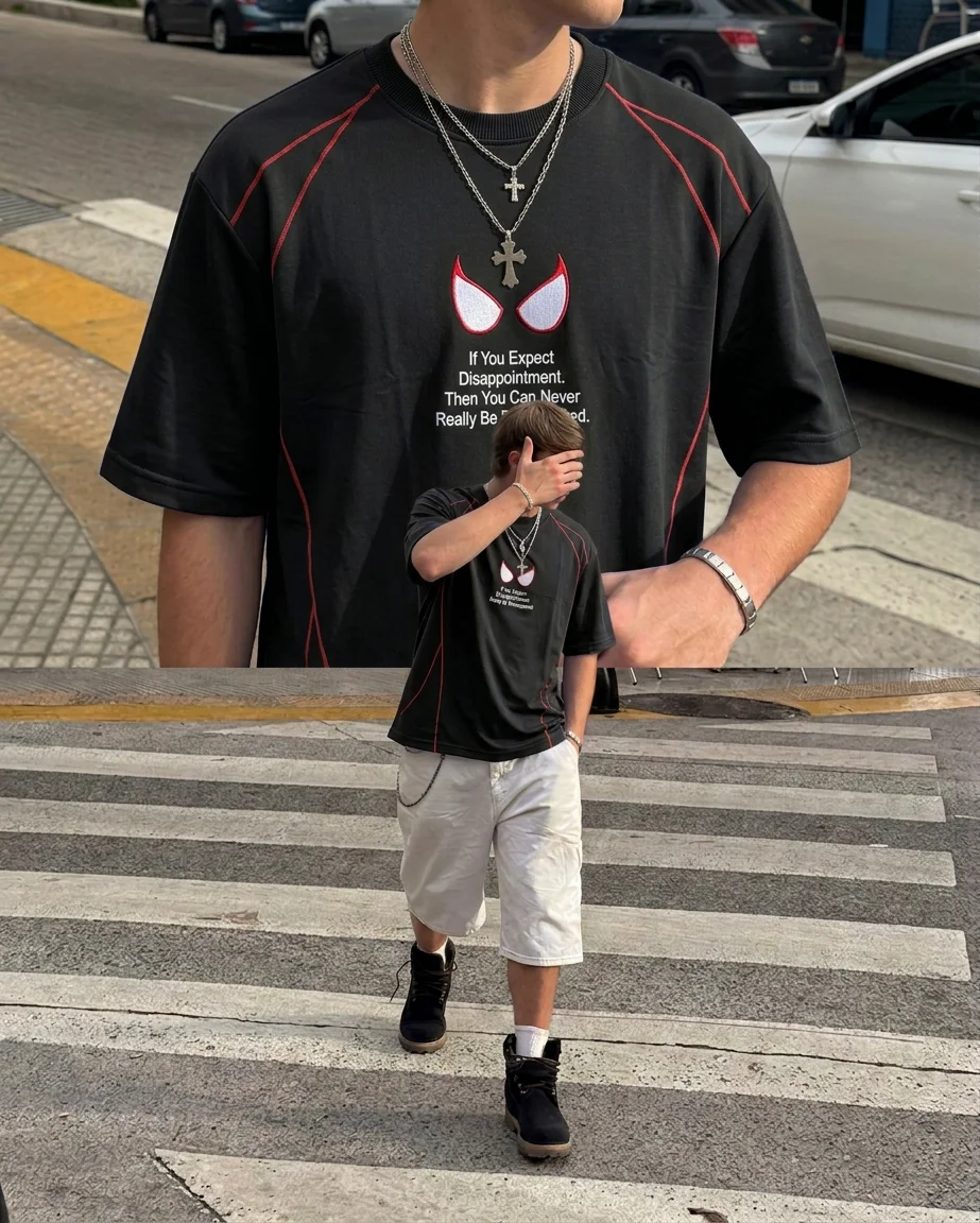Spider-Man Black Oversized T-Shirt