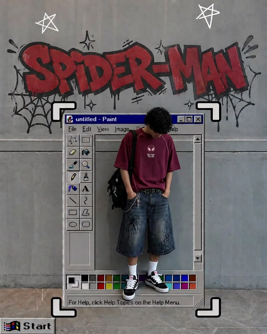 MAROON SPIDER TEE