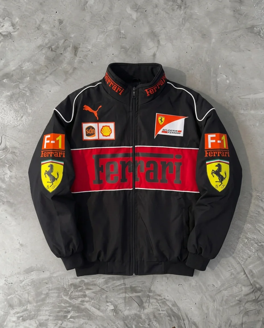 Ferrari F1 Racing Jacket (Black) — Tops | UNROLLED CLOTHING